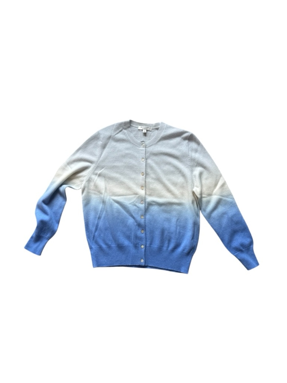 Autograph Ombre Blue and White pure cashmere Cardigan
